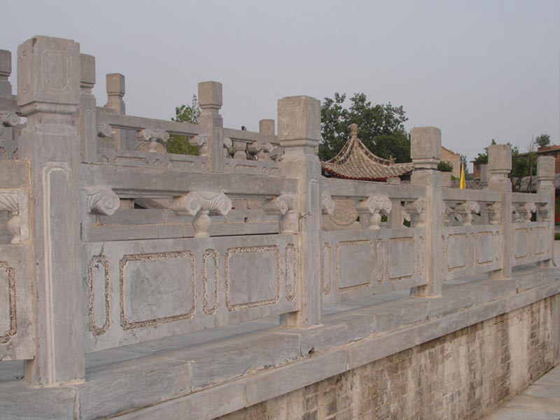  古建走廊青石栏杆 