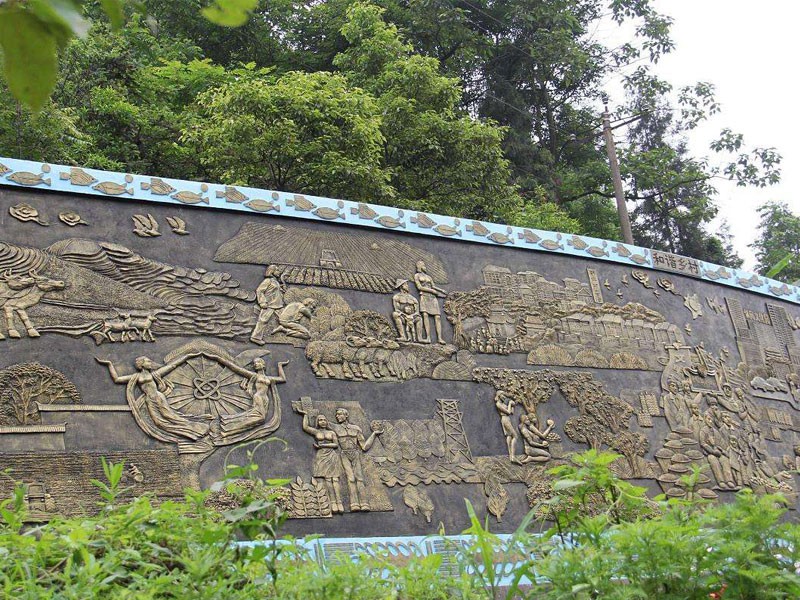  乡村石雕文化墙 