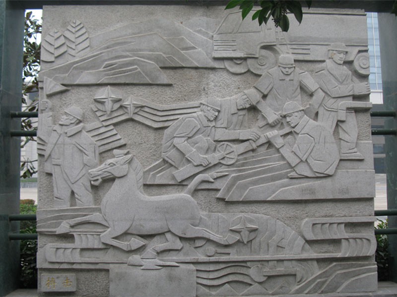  现代石雕文化墙 
